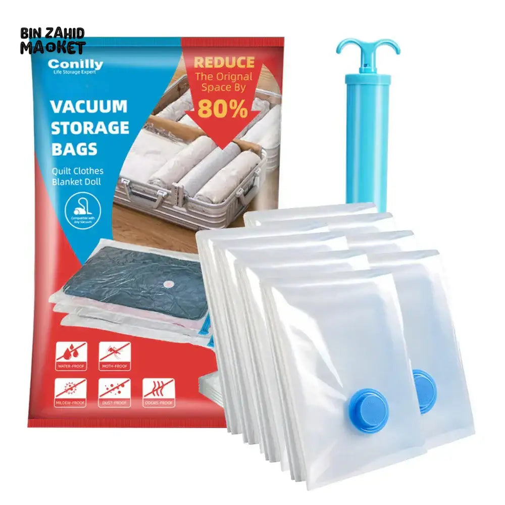 SPACE SAVER VACUUM STORAGE BAGS WITH A PUMP