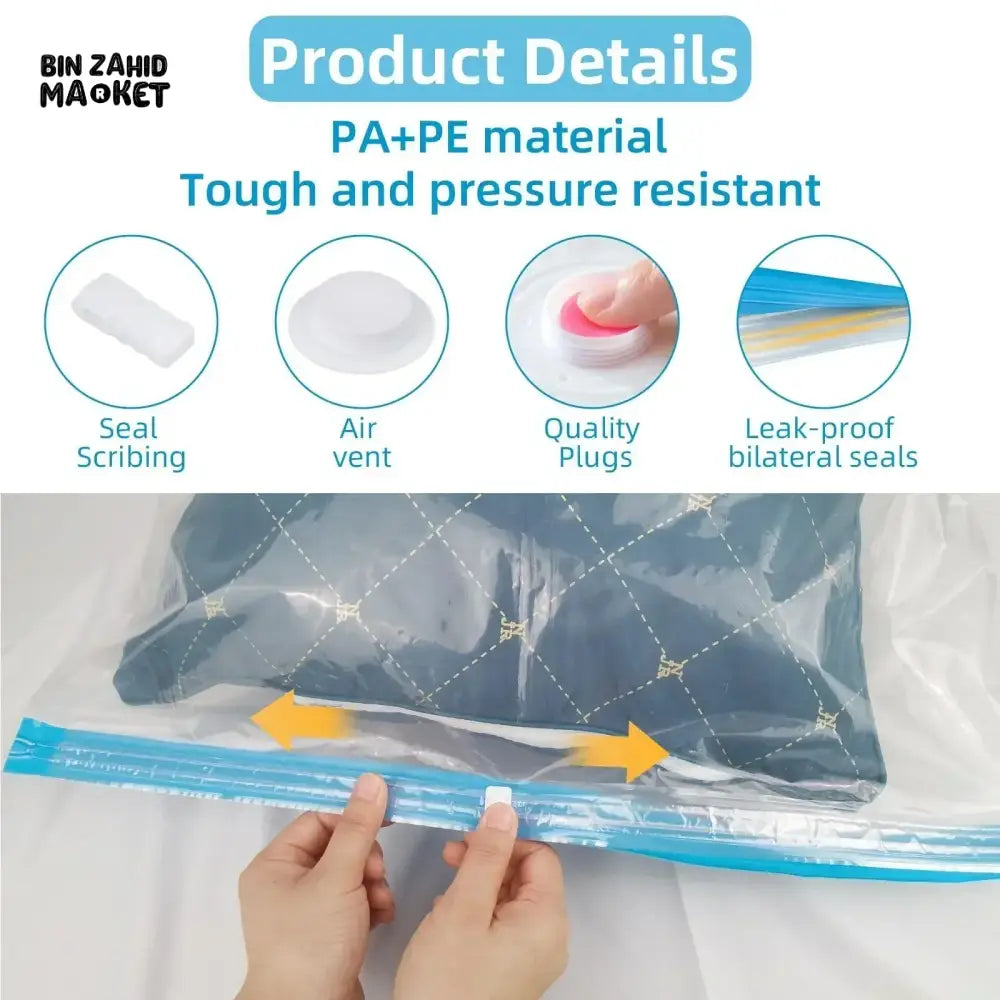 SPACE SAVER VACUUM STORAGE BAGS WITH A PUMP