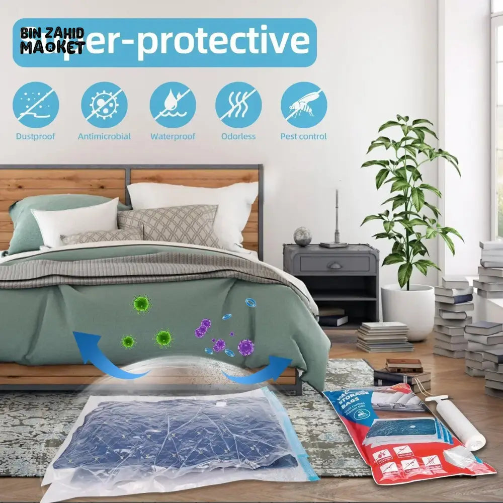 SPACE SAVER VACUUM STORAGE BAGS WITH A PUMP