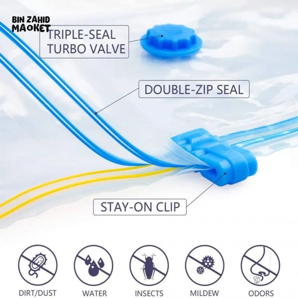 SPACE SAVER VACUUM STORAGE BAGS WITH A PUMP