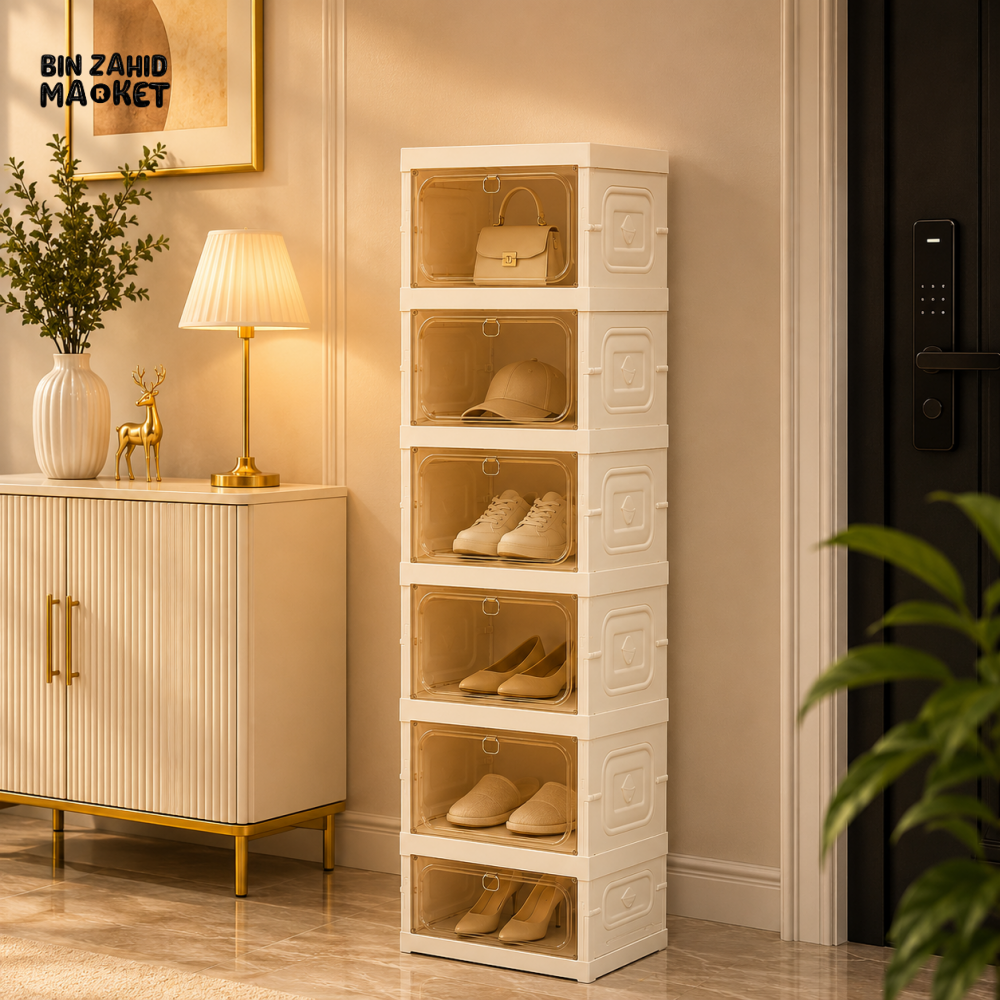 SPACE-SAVING 6-COMPARTMENT FOLDABLE SHOE STORAGE CABINET - ZJ-04
