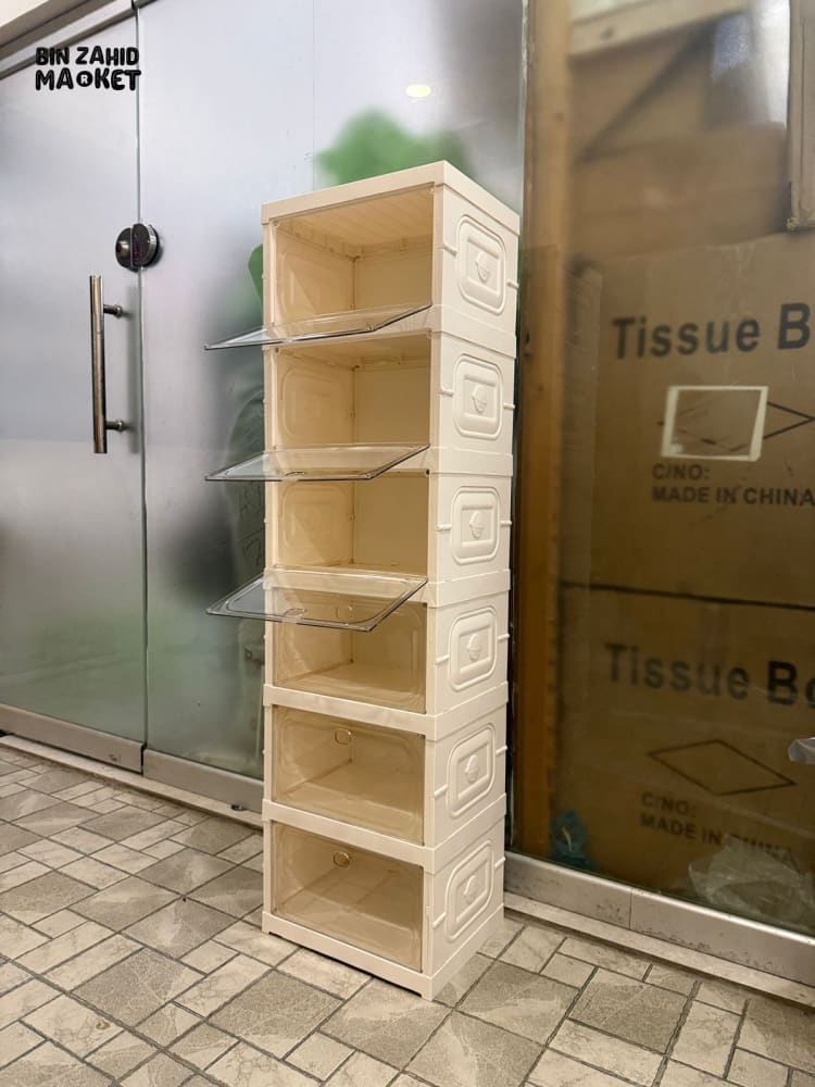 SPACE-SAVING 6-COMPARTMENT FOLDABLE SHOE STORAGE CABINET - ZJ-04
