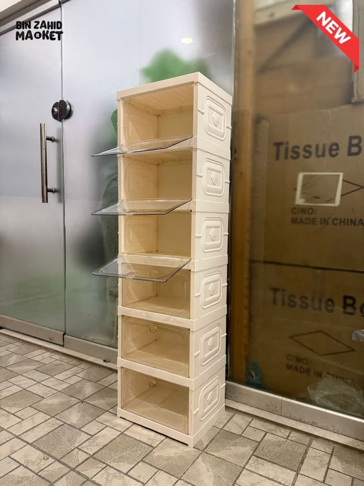 SPACE-SAVING 6-COMPARTMENT FOLDABLE SHOE STORAGE CABINET - ZJ-04