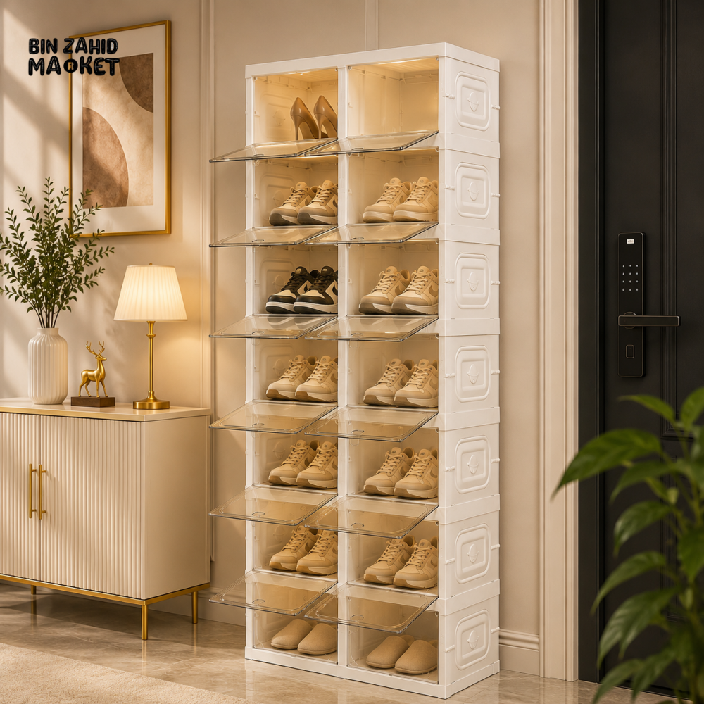 SPACE-SAVING 9-COMPARTMENT FOLDABLE SHOE STORAGE CABINET - ZJ-02