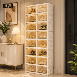 SPACE-SAVING 9-COMPARTMENT FOLDABLE SHOE STORAGE CABINET - ZJ-02