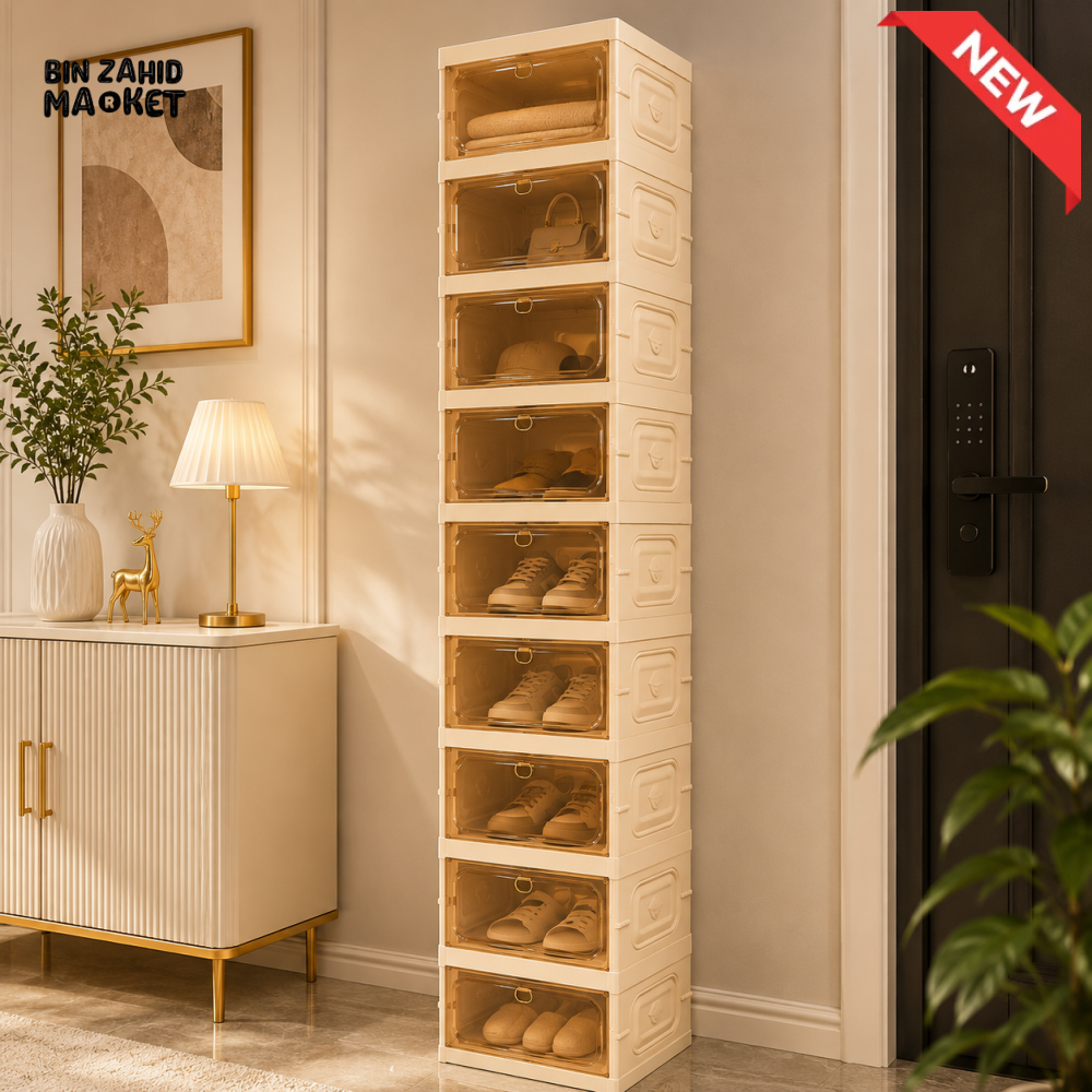 SPACE-SAVING 9-COMPARTMENT FOLDABLE SHOE STORAGE CABINET - ZJ-03