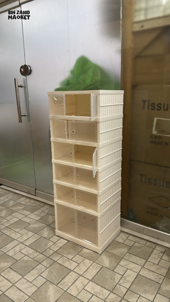 SPACE-SAVING DOUBLE DOOR SHOE STORAGE 6 COMPARMENT CABINET- ZJ-07