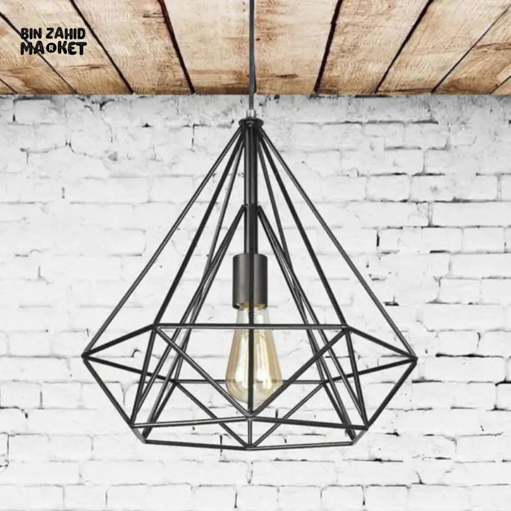 SPARKLING DIAMOND DROP PENDANT LAMP WITH VINTAGE EDISON BULB