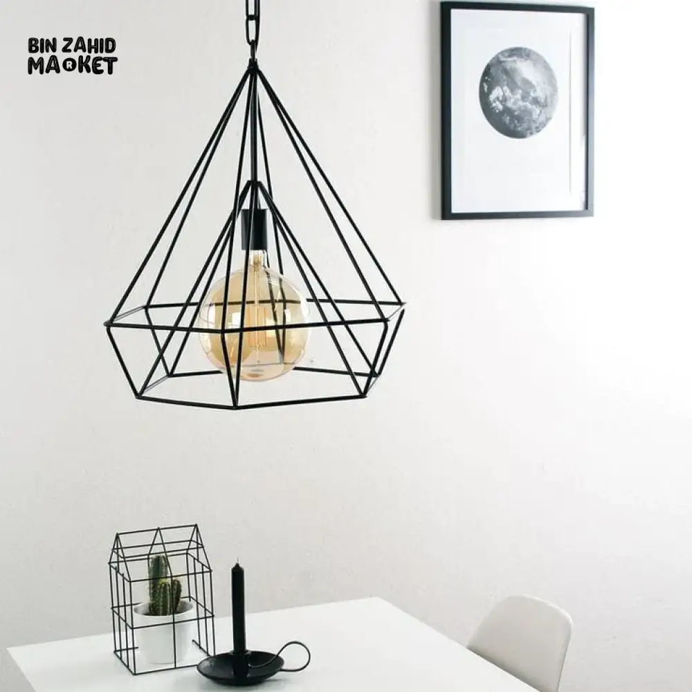 SPARKLING DIAMOND DROP PENDANT LAMP WITH VINTAGE EDISON BULB