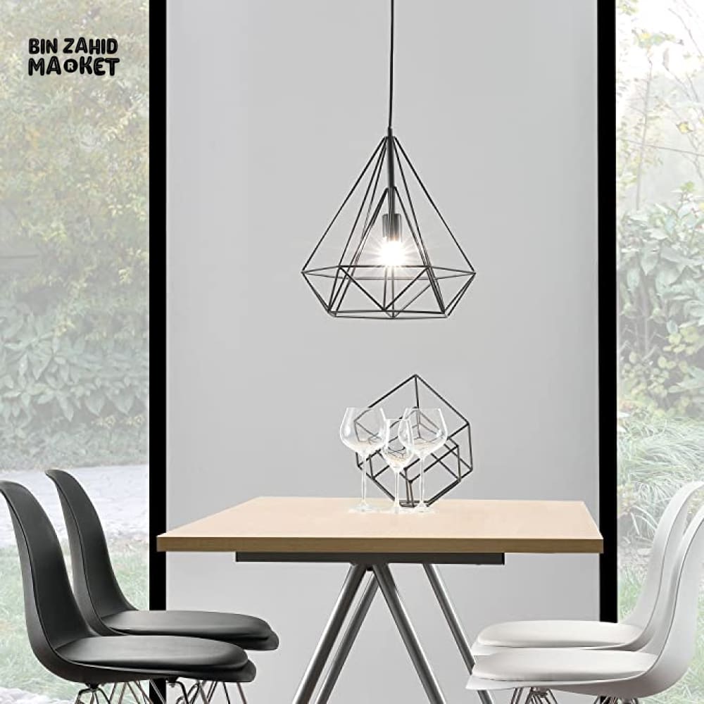 SPARKLING DIAMOND DROP PENDANT LAMP WITH VINTAGE EDISON BULB