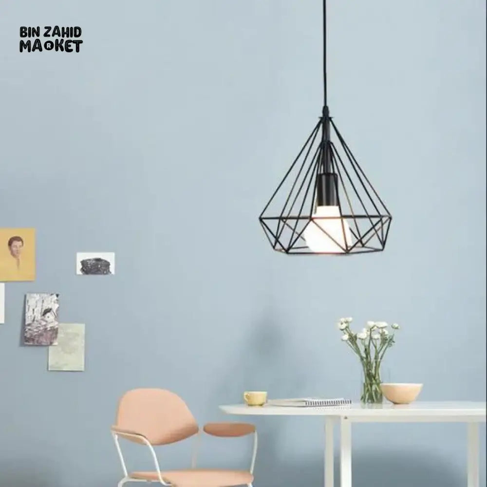 SPARKLING DIAMOND DROP PENDANT LAMP WITH VINTAGE EDISON BULB
