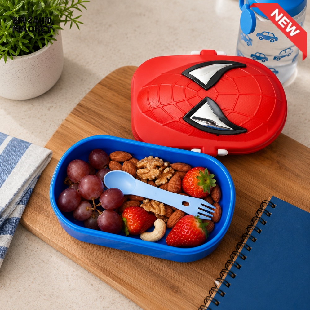 SPIDER HERO KIDS LUNCH BOX WITH SPOON