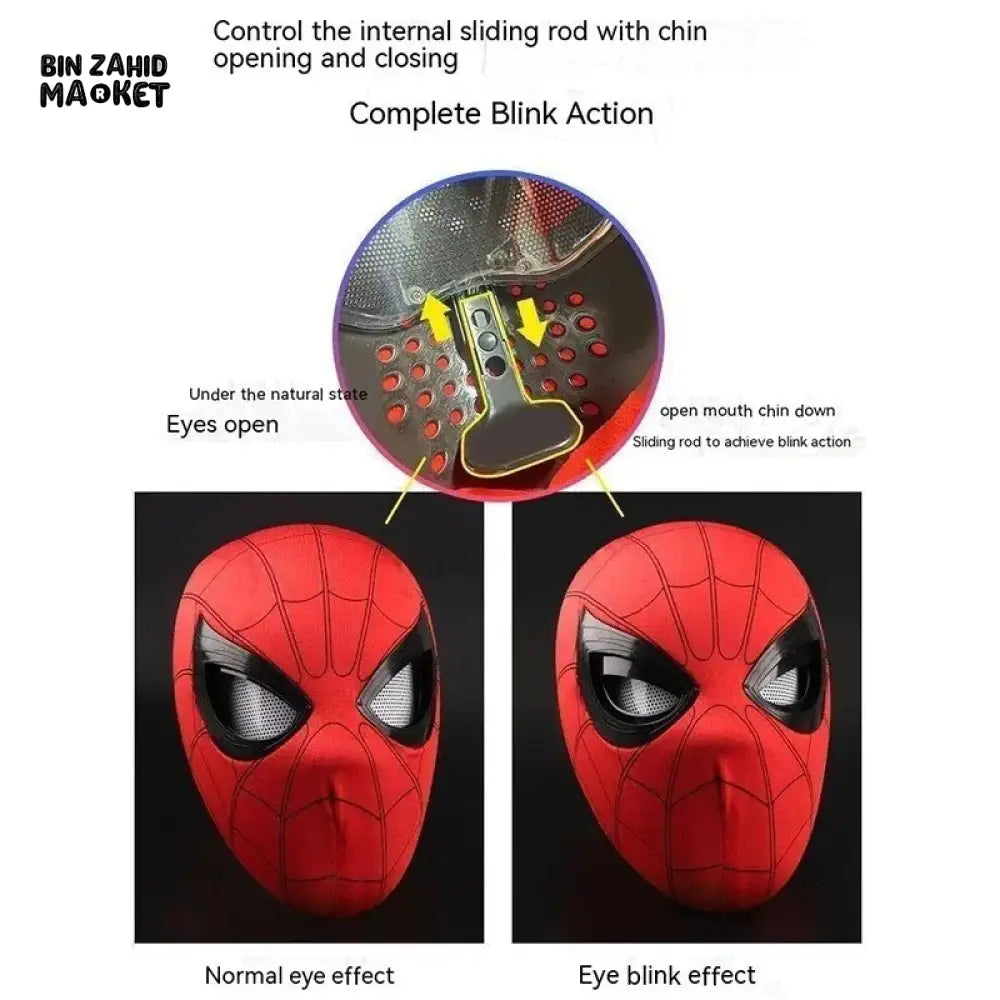 SPIDER-MAN RED MASK WITH MOVING EYES | COSPLAY & COSTUME MASK
