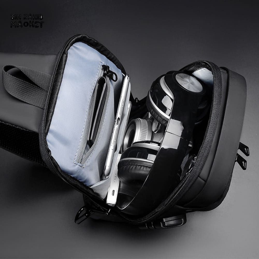SPORT SLING BAG WITH USB CHARGING, PASSWORD LOCK, LARGE CAPACITY, WATER RESISTANT, ANTI-THEFT CROSSBODY BAG
