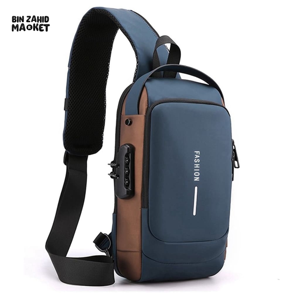 SPORT SLING BAG WITH USB CHARGING, PASSWORD LOCK, LARGE CAPACITY, WATER RESISTANT, ANTI-THEFT CROSSBODY BAG