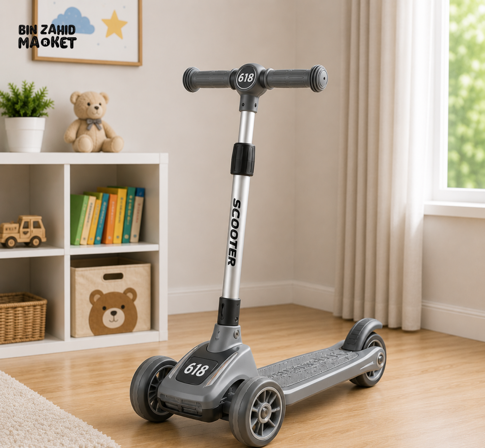 SPORTS DRIFT KIDS SCOOTER WITH LED WHEELS - GREY