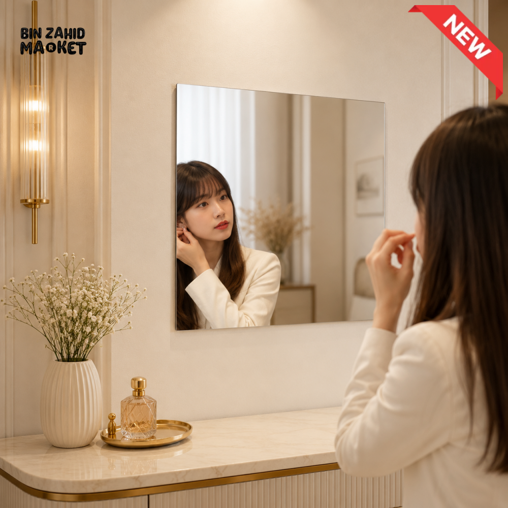SQUARE FRAMELESS SELF-ADHESIVE WALL MIRROR