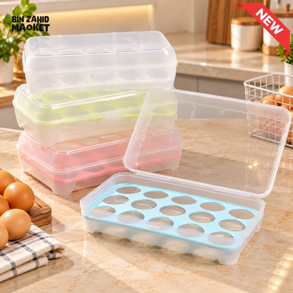 STACKABLE PLASTIC EGG STORAGE CONTAINER WITH REMOVABLE TRAY - 1 PIECE - Food Containers