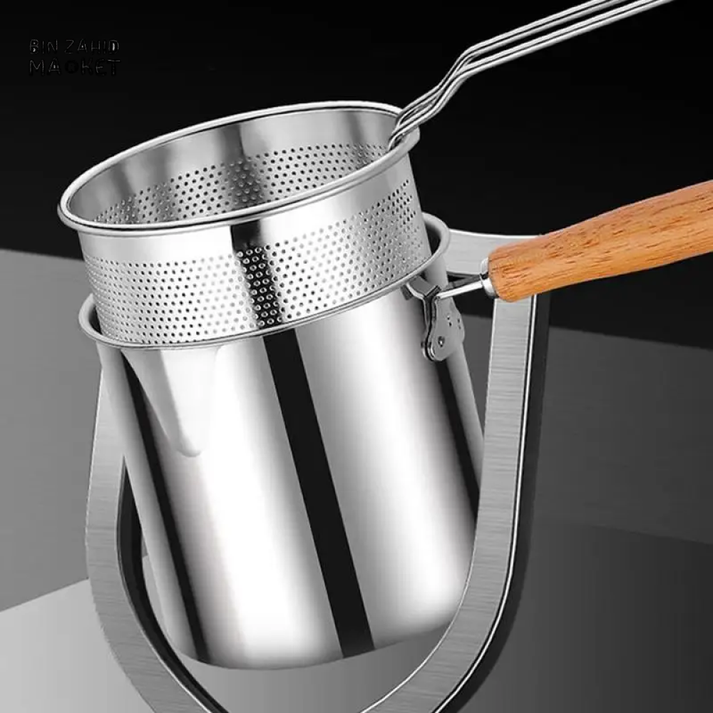 STAINLESS STEEL 304 DEEP FRYER POT – WITH BASKET & LID FOOD-GRADE MULTIFUNCTIONAL DESIGN