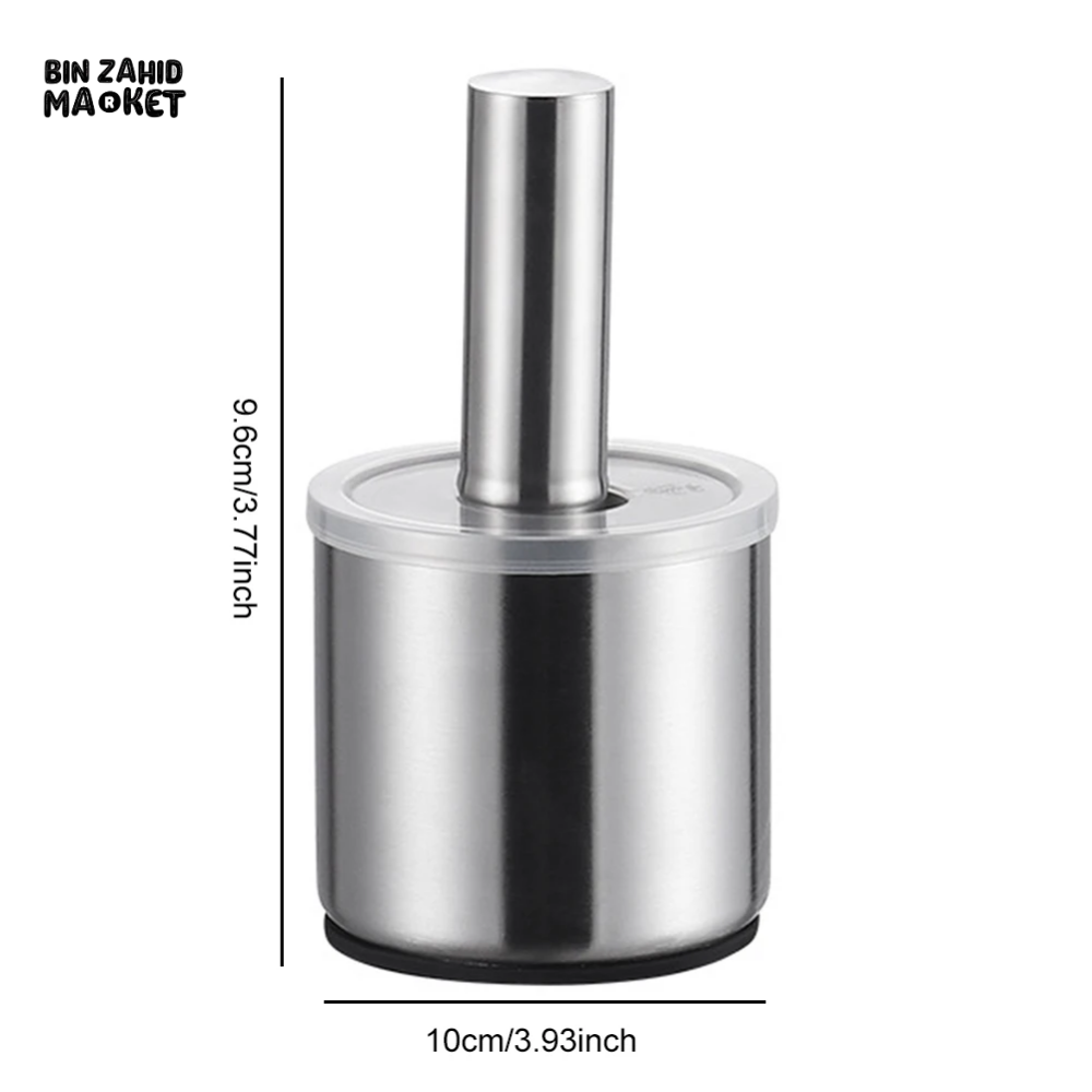 STAINLESS STEEL 304 MANUAL GARLIC POUNDER – RUST-PROOF MASHING JAR & PILL CRUSHER