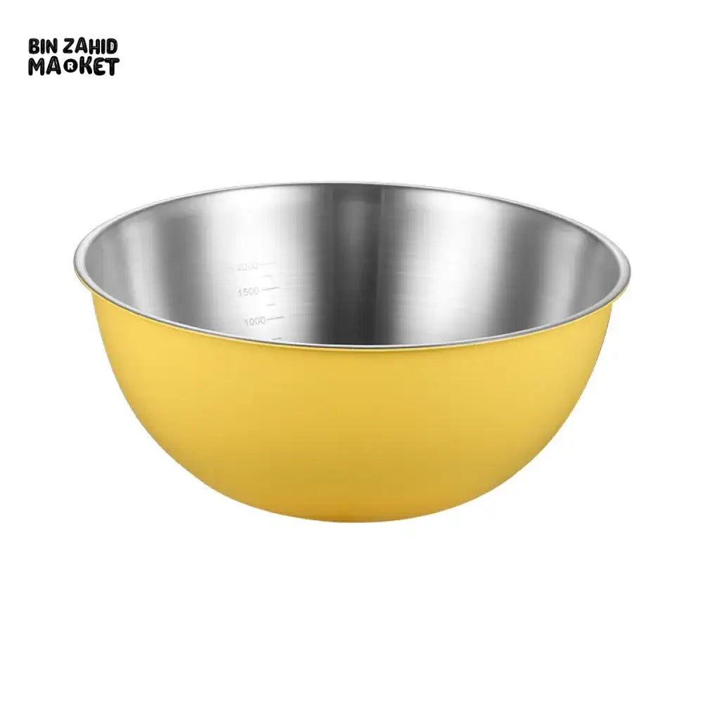 STAINLESS STEEL BAKING & MIXING BOWLS – FOOD GRADE KITCHEN SET WITH SCALE MARKINGS KOREAN INS STYLE SALAD & EGG BEATING