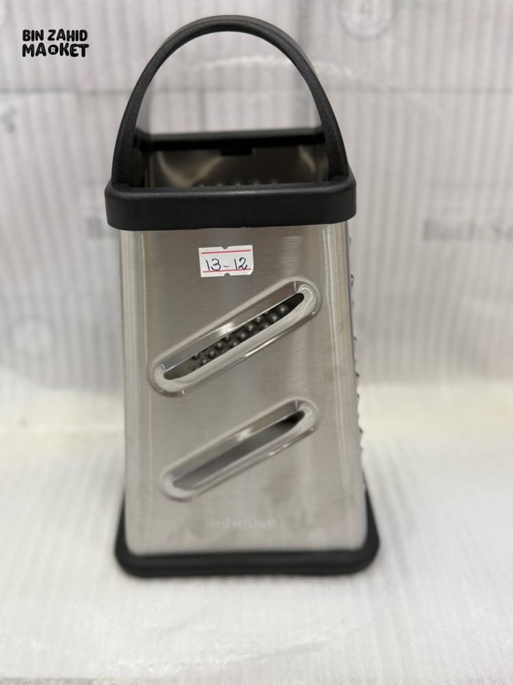 STAINLESS STEEL BOX GRATER WITH ARCH HANDLE – 4-SIDED KITCHEN SHREDDER NON-SLIP BASE