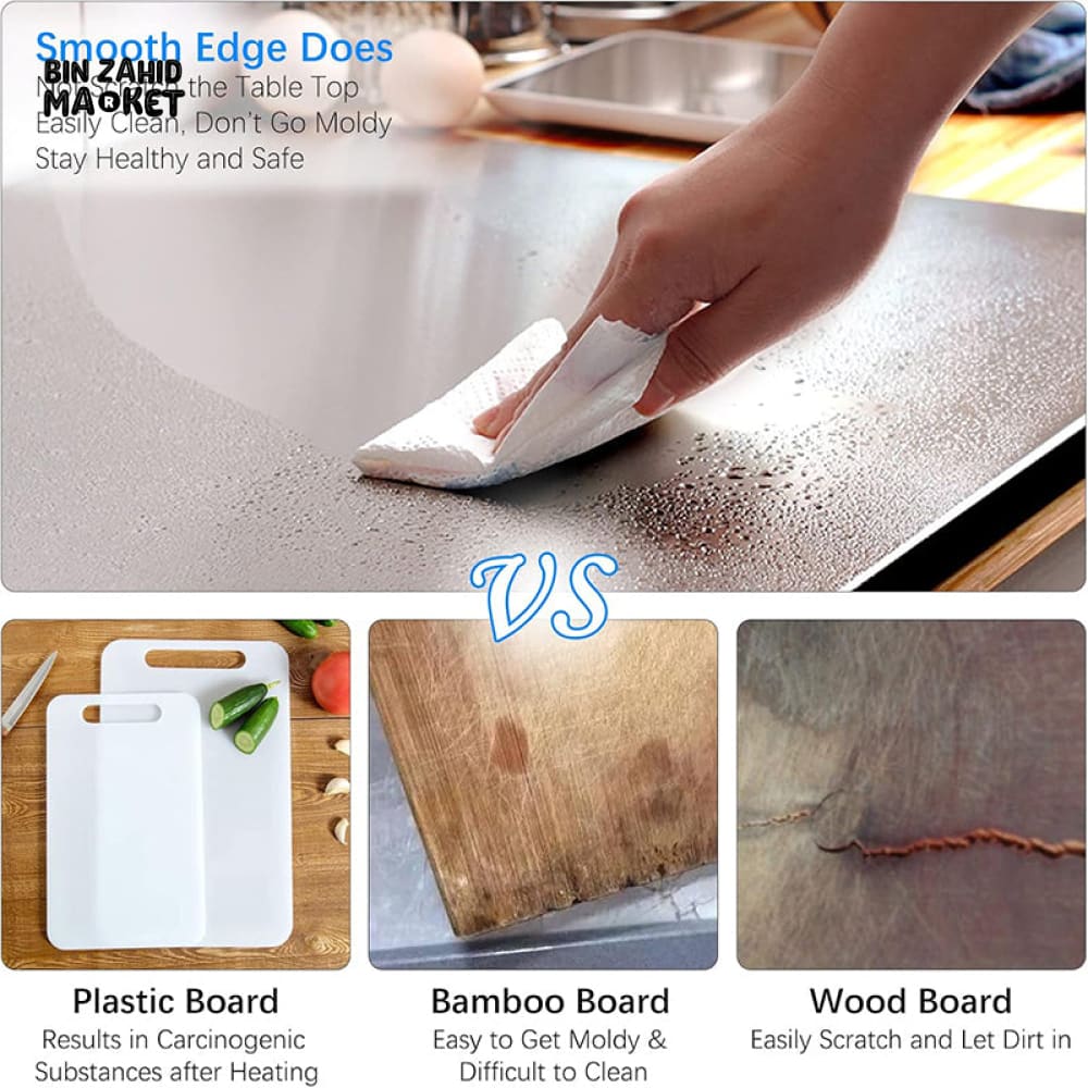 STAINLESS STEEL CHOPPING BOARD DOUBLE PANEL KITCHENWARE - 30CMX40CM