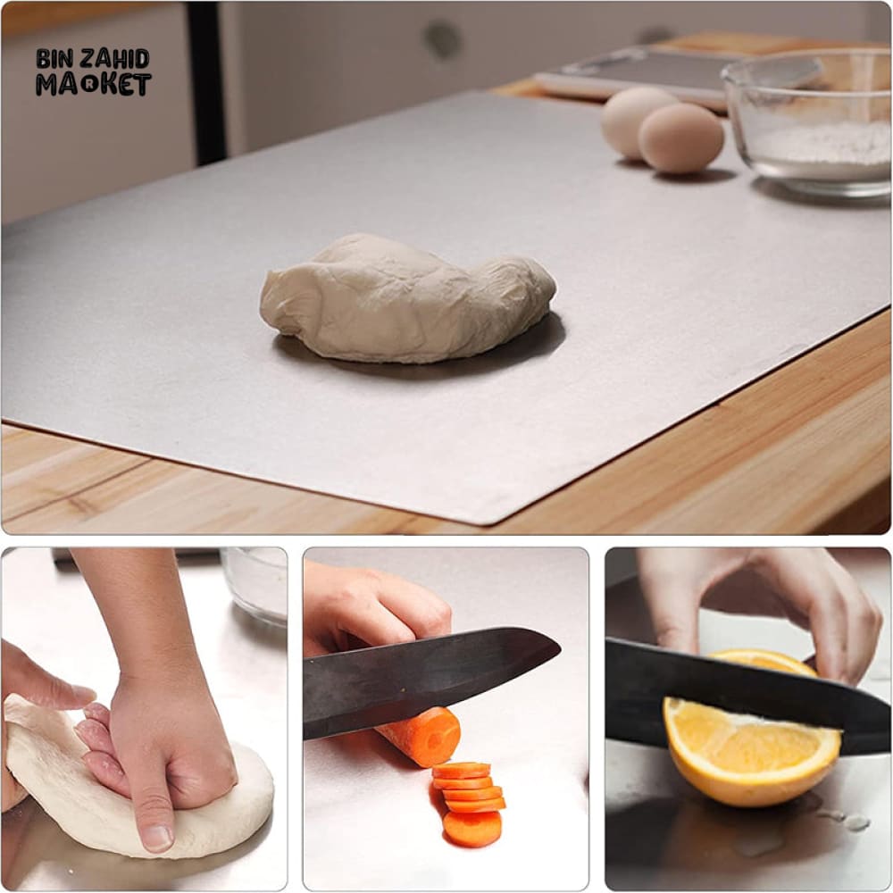 STAINLESS STEEL CHOPPING BOARD DOUBLE PANEL KITCHENWARE - 30CMX40CM
