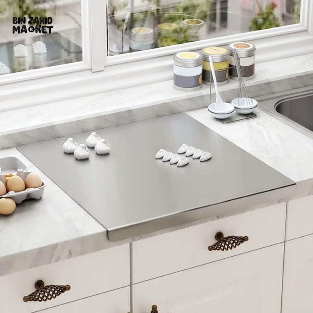 STAINLESS STEEL CHOPPING BOARD DOUBLE PANEL KITCHENWARE - 30CMX40CM