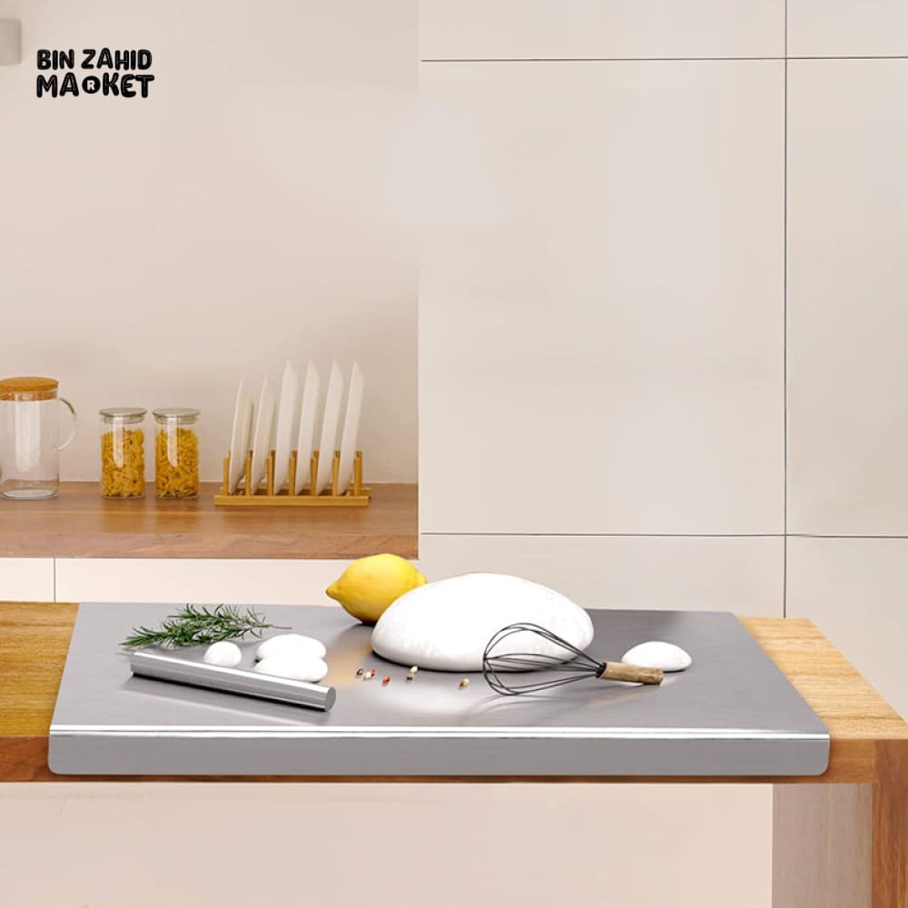 STAINLESS STEEL CHOPPING BOARD DOUBLE PANEL KITCHENWARE - 30CMX40CM