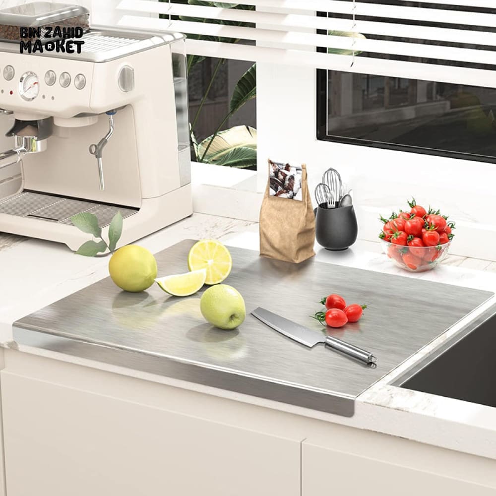 STAINLESS STEEL CHOPPING BOARD DOUBLE PANEL KITCHENWARE - 40CMX50CM