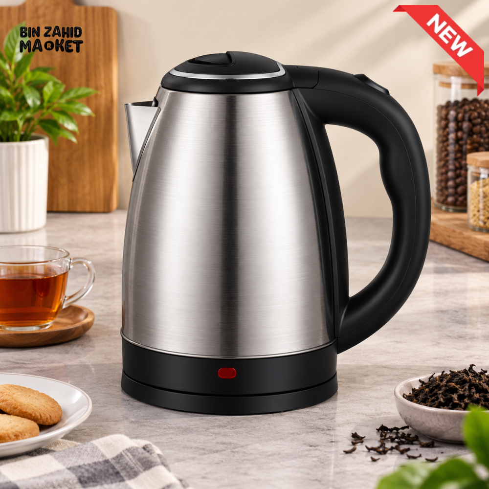 STAINLESS STEEL ELECTRIC KETTLE WITH COOL-TOUCH HANDLE