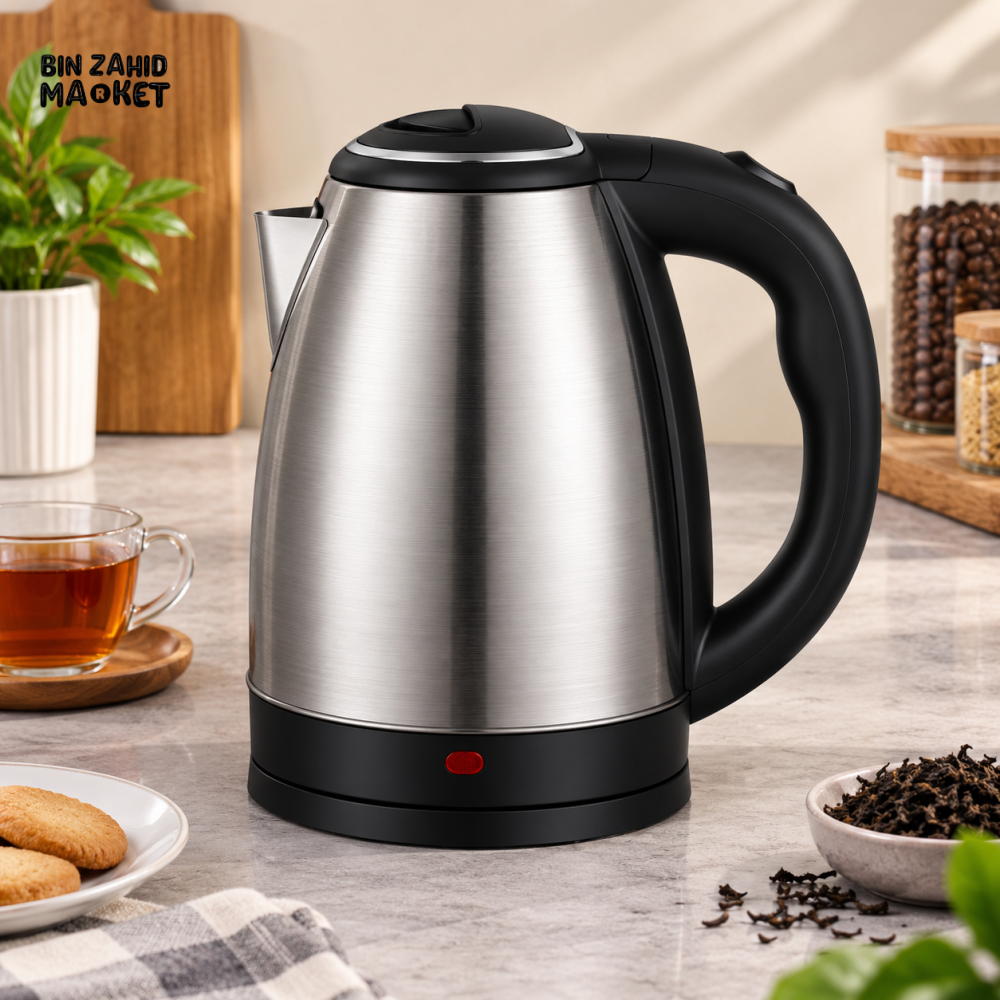 STAINLESS STEEL ELECTRIC KETTLE WITH COOL-TOUCH HANDLE