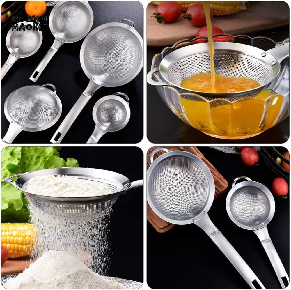STAINLESS STEEL FINE MESH SIEVE SPOON – KITCHEN OIL & SOUP STRAINER