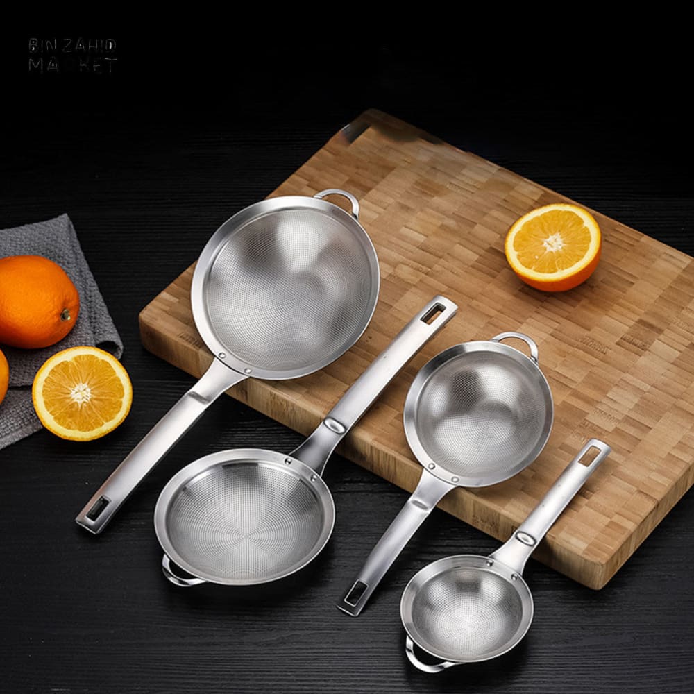 STAINLESS STEEL FINE MESH SIEVE SPOON – KITCHEN OIL & SOUP STRAINER
