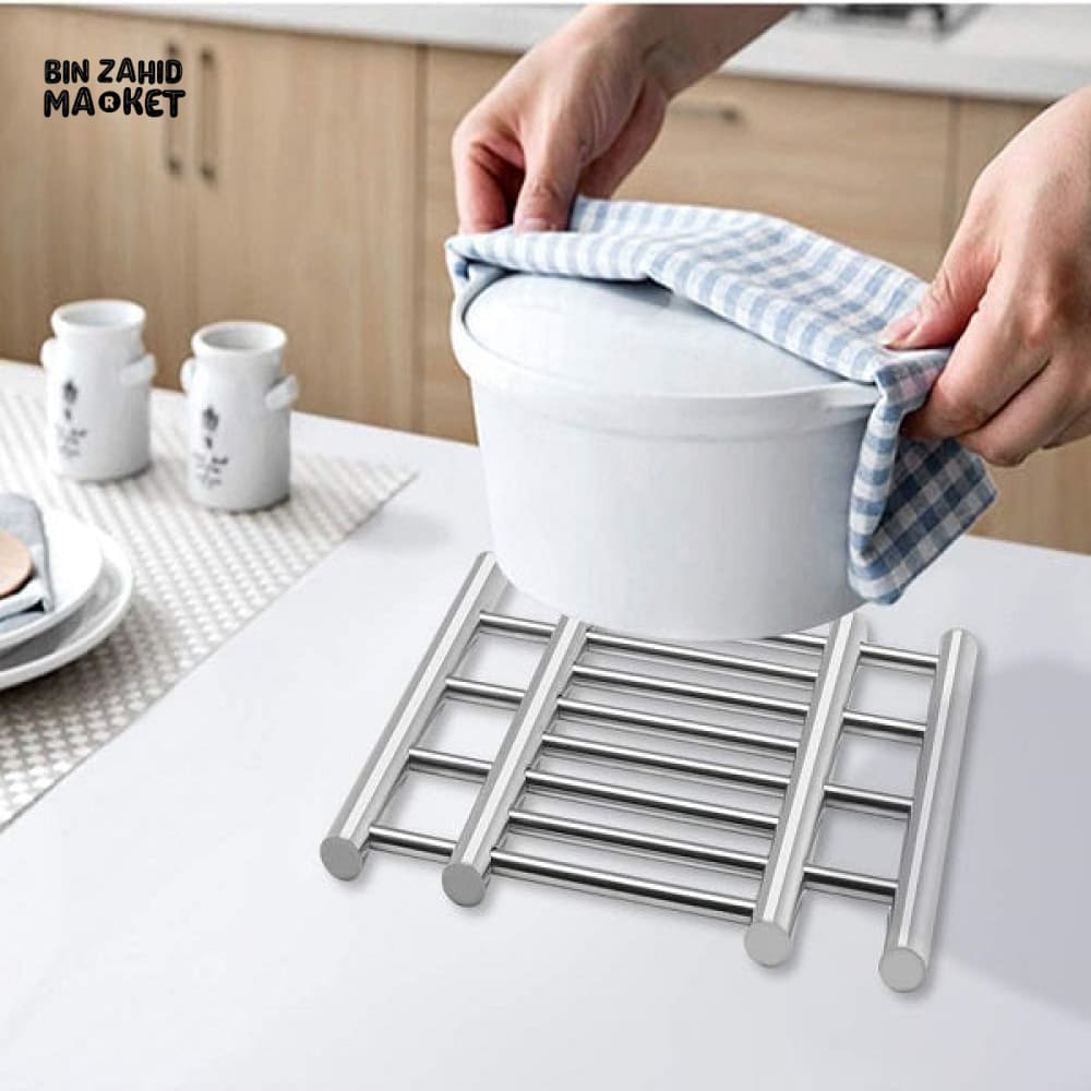STAINLESS STEEL FOLDABLE HOT POT STAND – HEAT RESISTANT KITCHEN UTENSIL RACK FOR COOKWARE