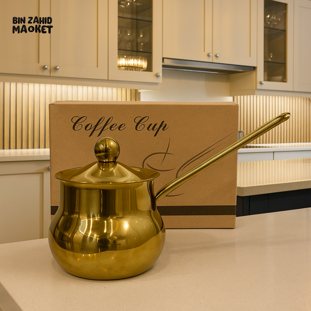 STAINLESS STEEL GOLDEN POT – 10CM PREMIUM KITCHEN COOKWARE FOR COFFEE TEA & MULTIPURPOSE USE