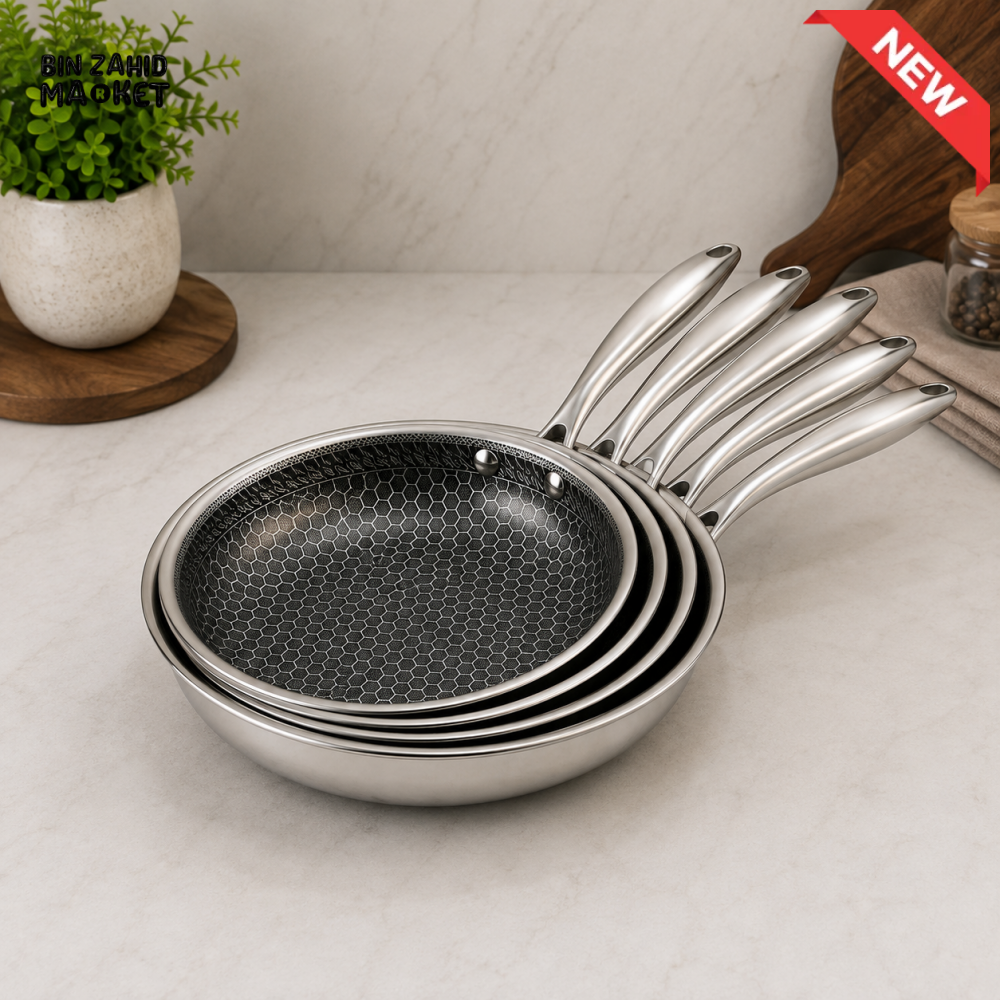 STAINLESS STEEL HONEYCOMB FRYING PAN SET - 30 CM
