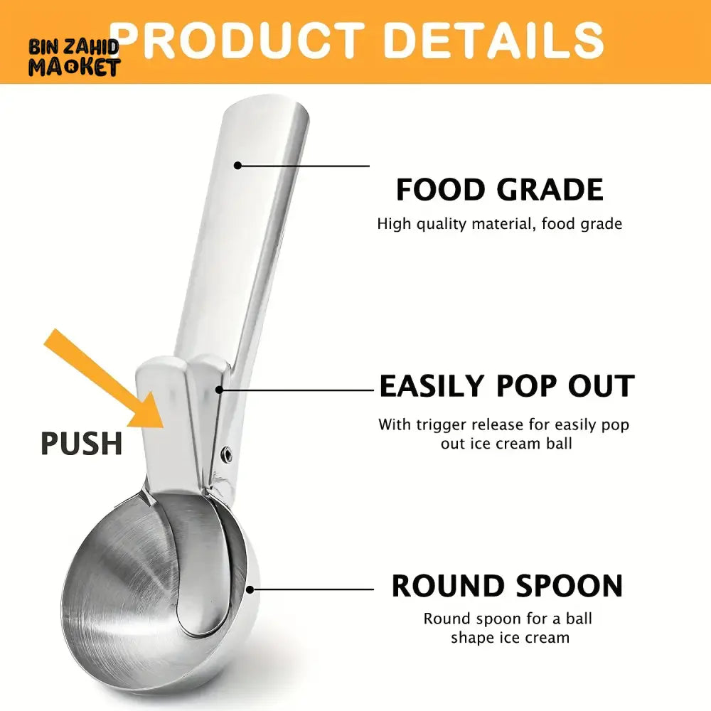 STAINLESS STEEL ICE CREAM SCOOPER