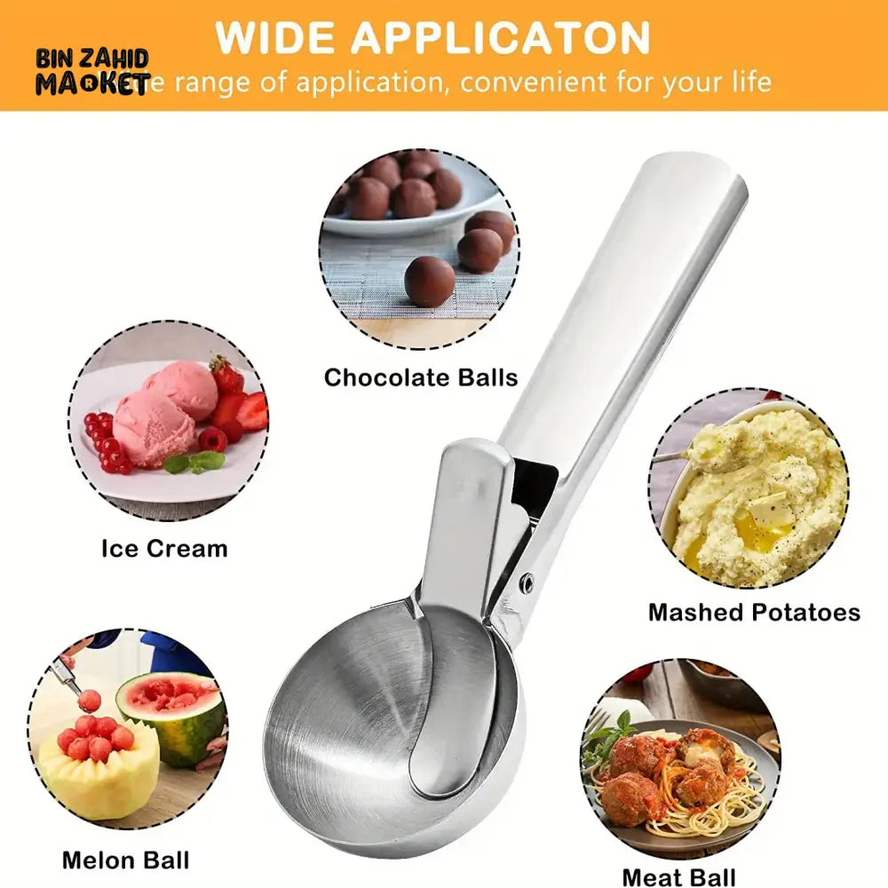 STAINLESS STEEL ICE CREAM SCOOPER