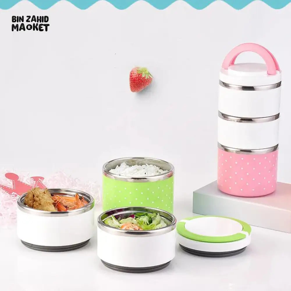 STAINLESS STEEL INSULATED LUNCHBOX – LEAKPROOF FOOD CONTAINER BENTO BOX FOR OFFICE & SCHOOL