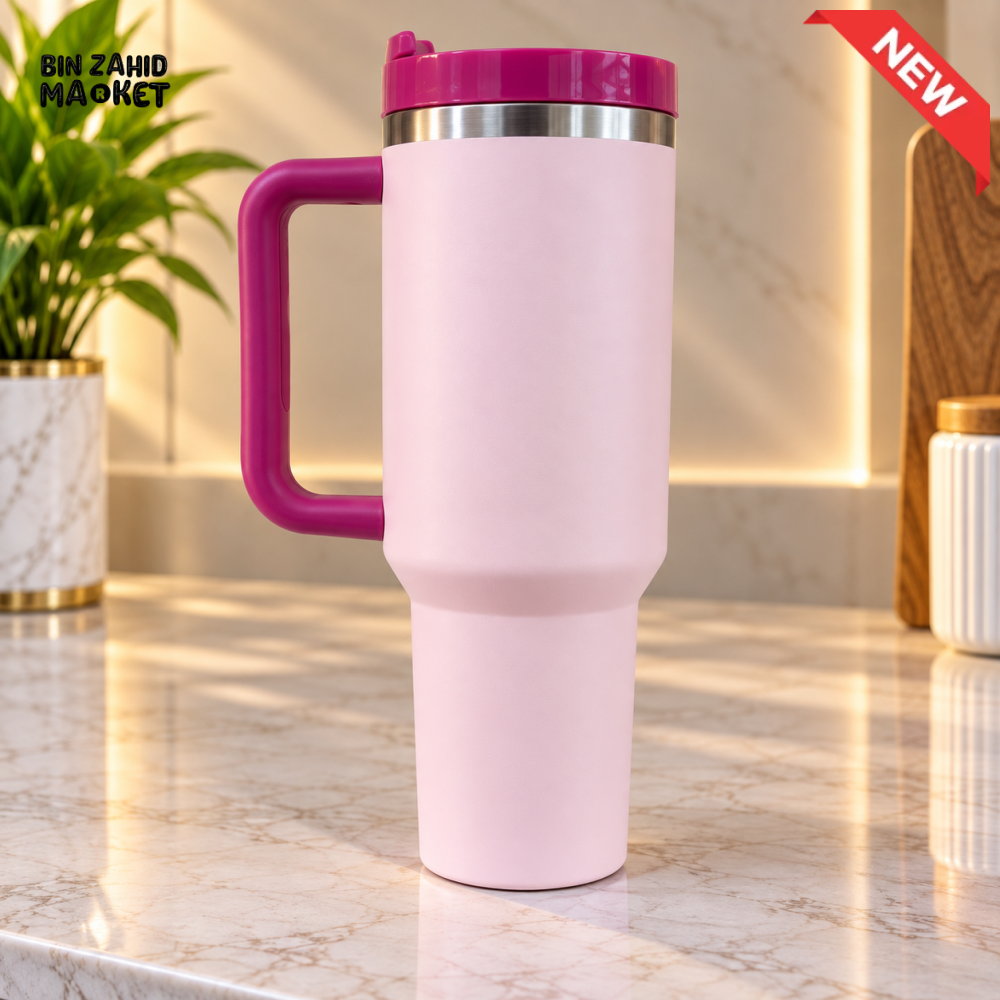 STAINLESS STEEL INSULATED TRAVEL TUMBLER WITH HANDLE 40OZ