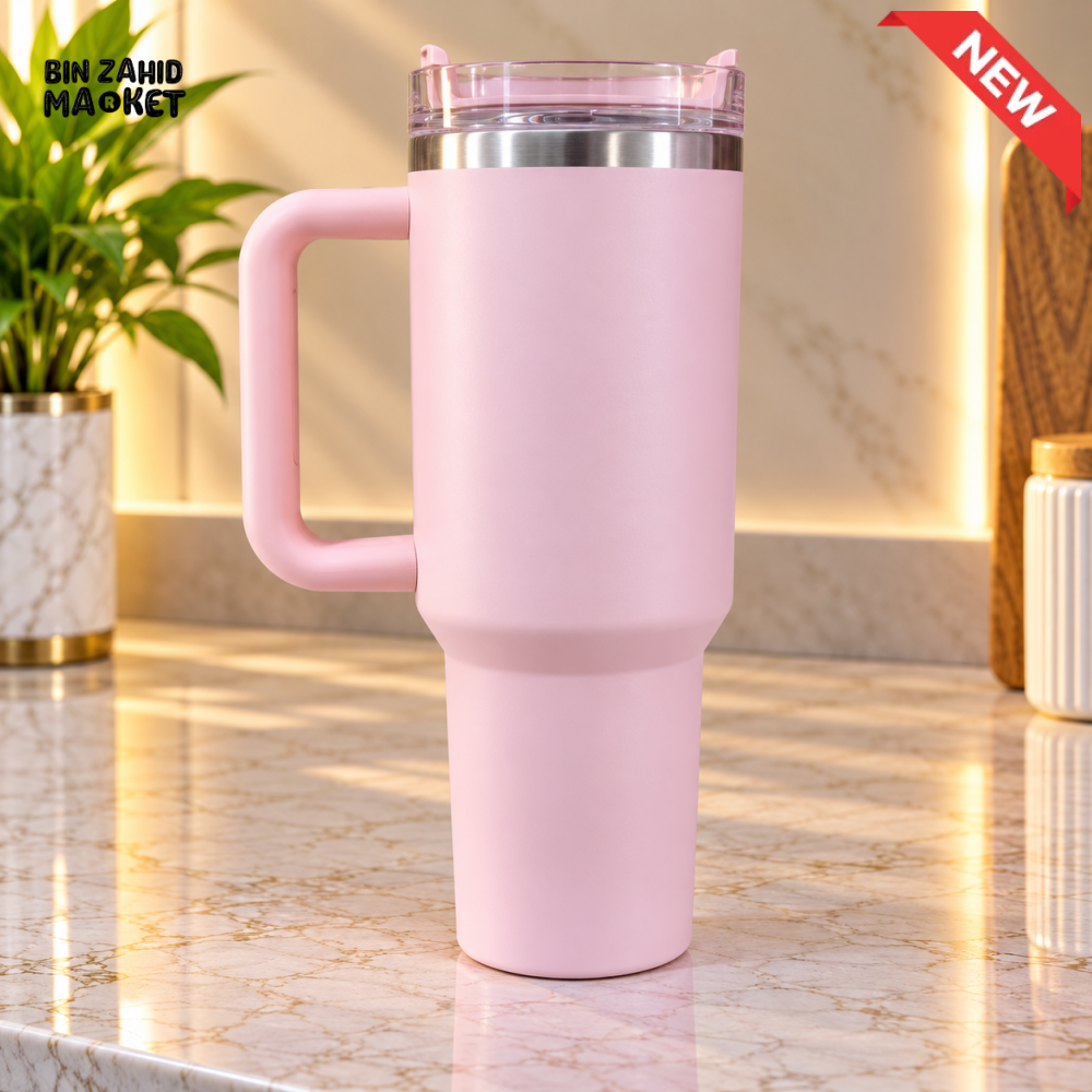 STAINLESS STEEL INSULATED TRAVEL TUMBLER WITH HANDLE 40OZ