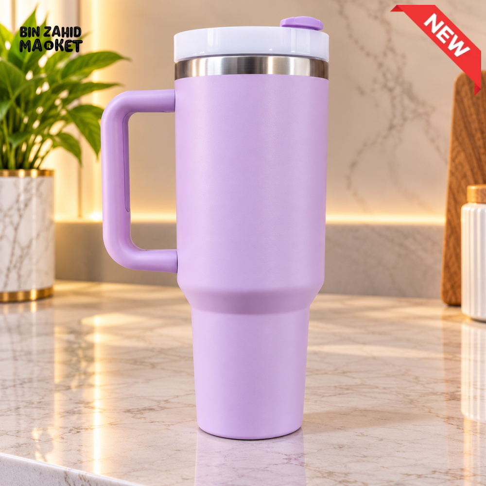 STAINLESS STEEL INSULATED TRAVEL TUMBLER WITH HANDLE 40OZ