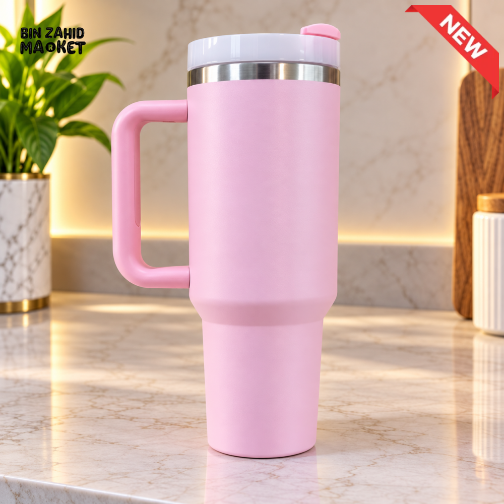 STAINLESS STEEL INSULATED TRAVEL TUMBLER WITH HANDLE 40OZ