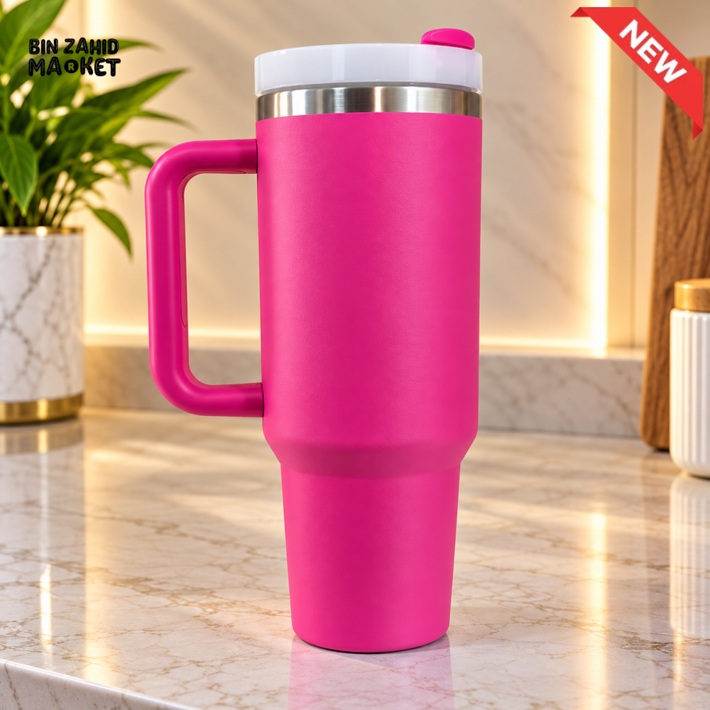 STAINLESS STEEL INSULATED TRAVEL TUMBLER WITH HANDLE 40OZ