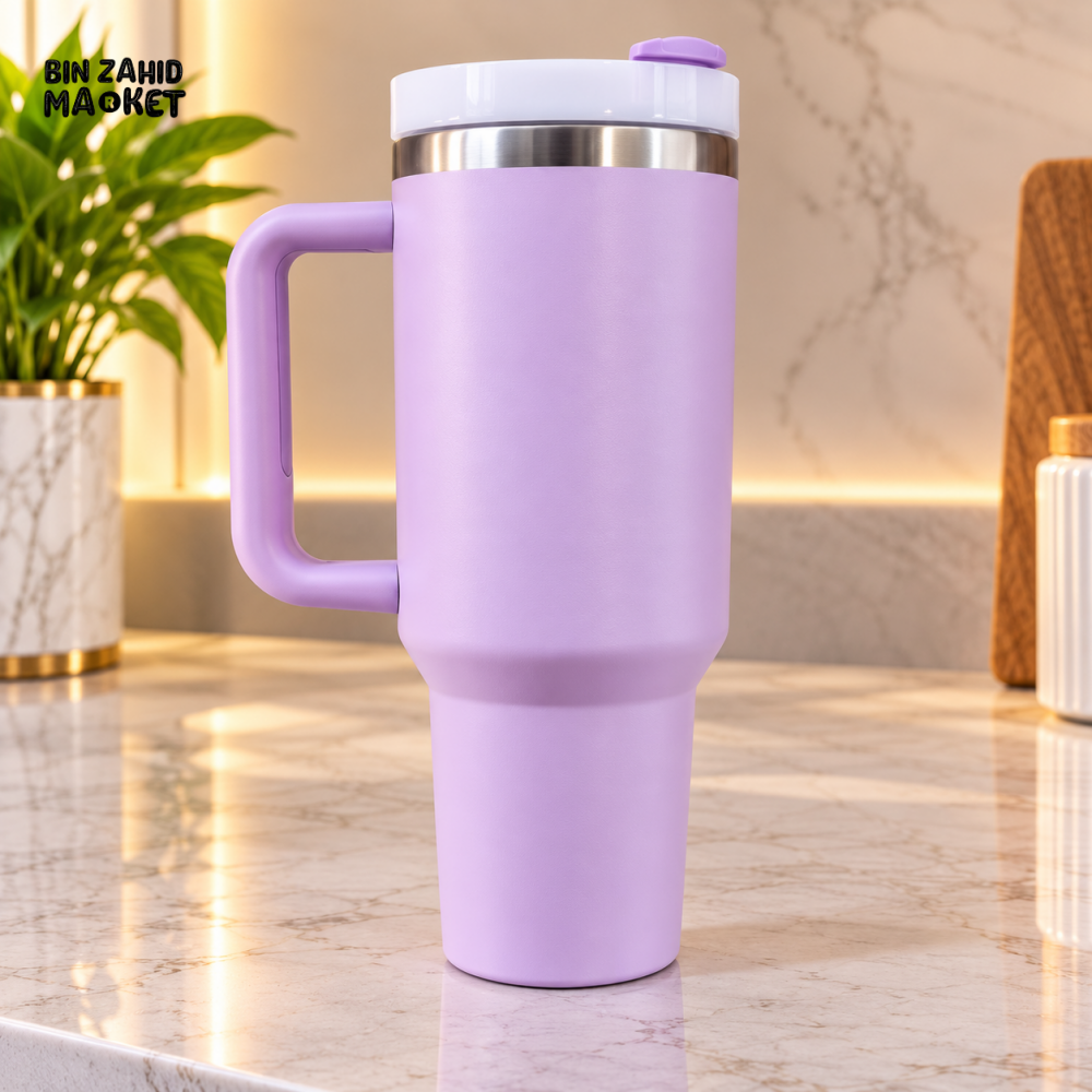 STAINLESS STEEL INSULATED TRAVEL TUMBLER WITH HANDLE 40OZ