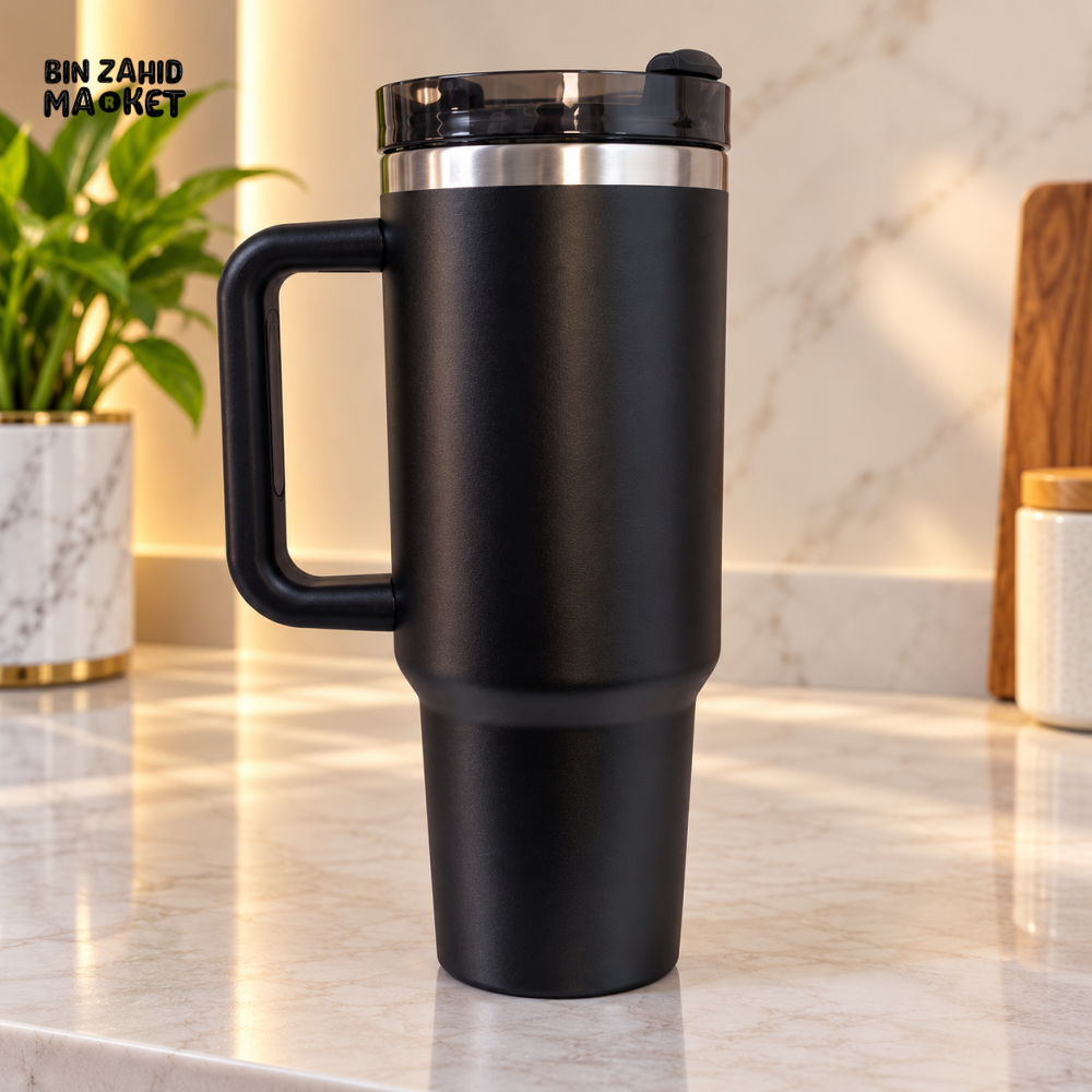 STAINLESS STEEL INSULATED TRAVEL TUMBLER WITH HANDLE 40OZ