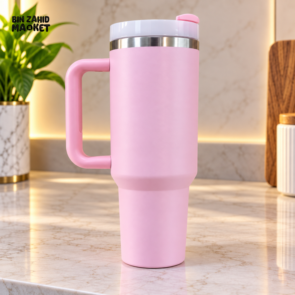 STAINLESS STEEL INSULATED TRAVEL TUMBLER WITH HANDLE 40OZ