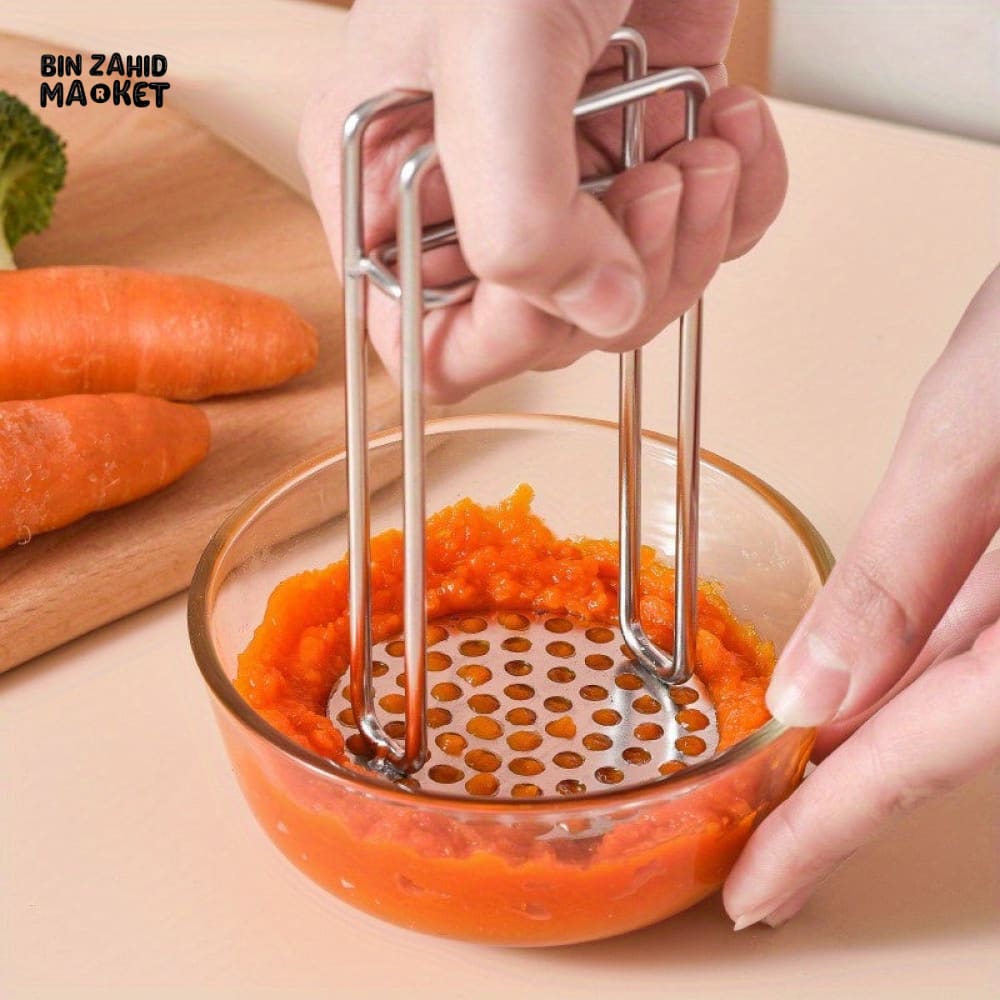 STAINLESS STEEL MANUAL POTATO MASHER – BABY FOOD SUPPLEMENT MAKER KITCHEN UTENSIL & COOKING ACCESSORY